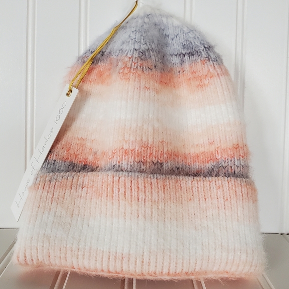 House of Harlow 1960 Striped Knit Beanie NWT - Picture 2 of 3
